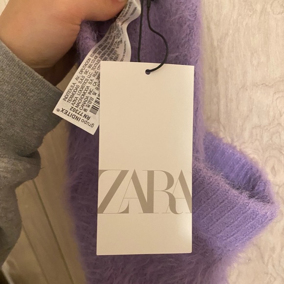 NWT Zara Fuzzy High Waisted Shorts in Lilac - Picture 6 of 8